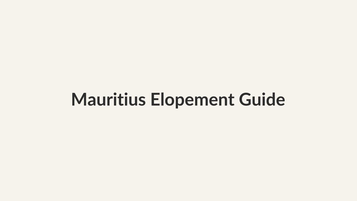 Intimate beach elopement ceremony for two people in Mauritius